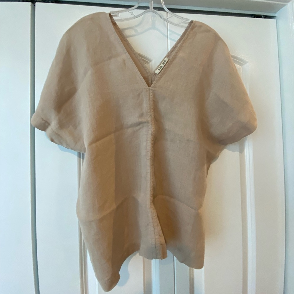 Black Crane linen top